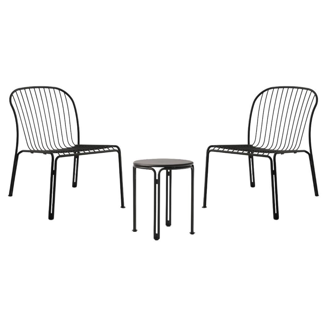 Ensemble de chaises longues d'extérieur Thorvald/table d'appoint Black-by Space Copenhagen pour&T en vente