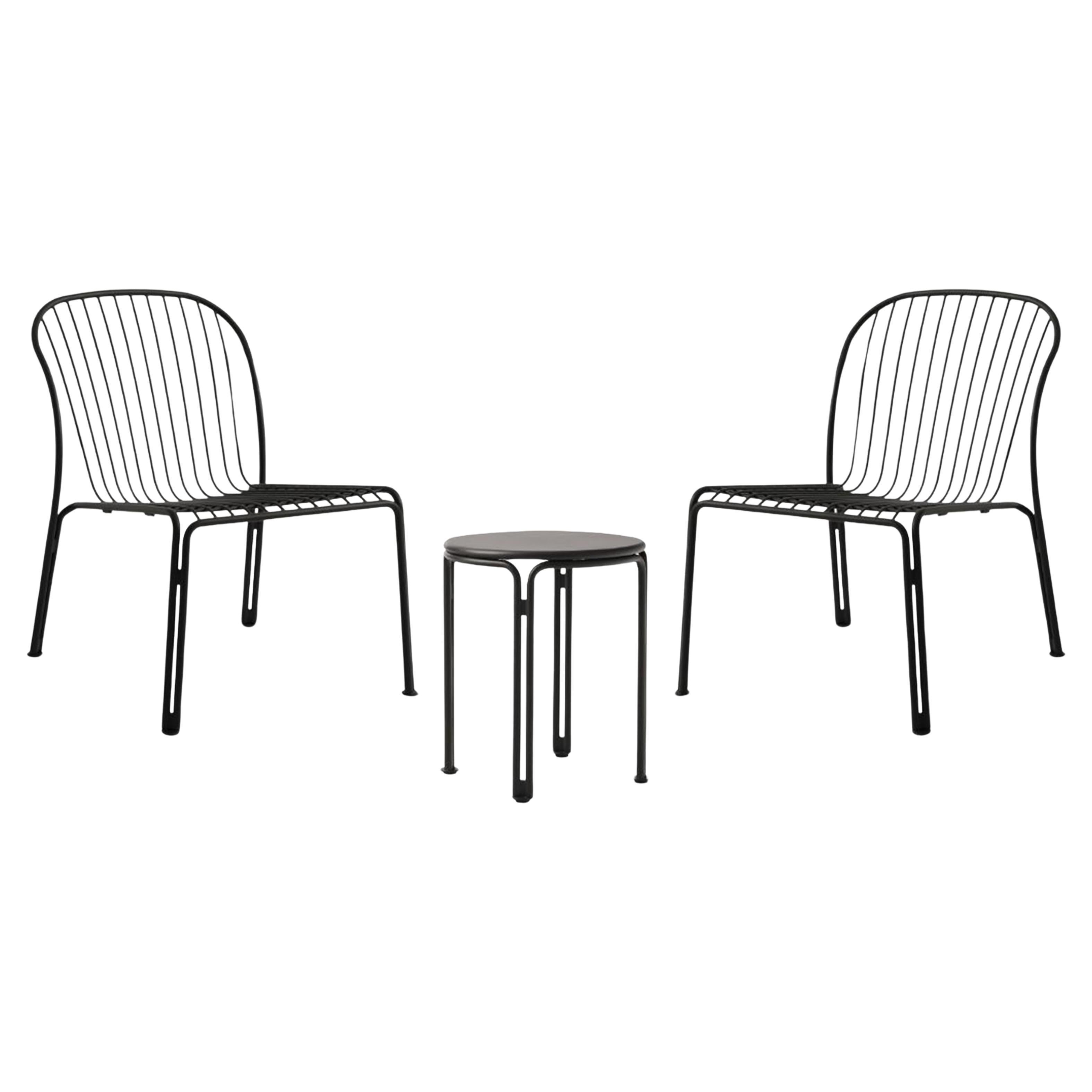 Ensemble de chaises longues d'extérieur Thorvald/table d'appoint Black-by Space Copenhagen pour&T