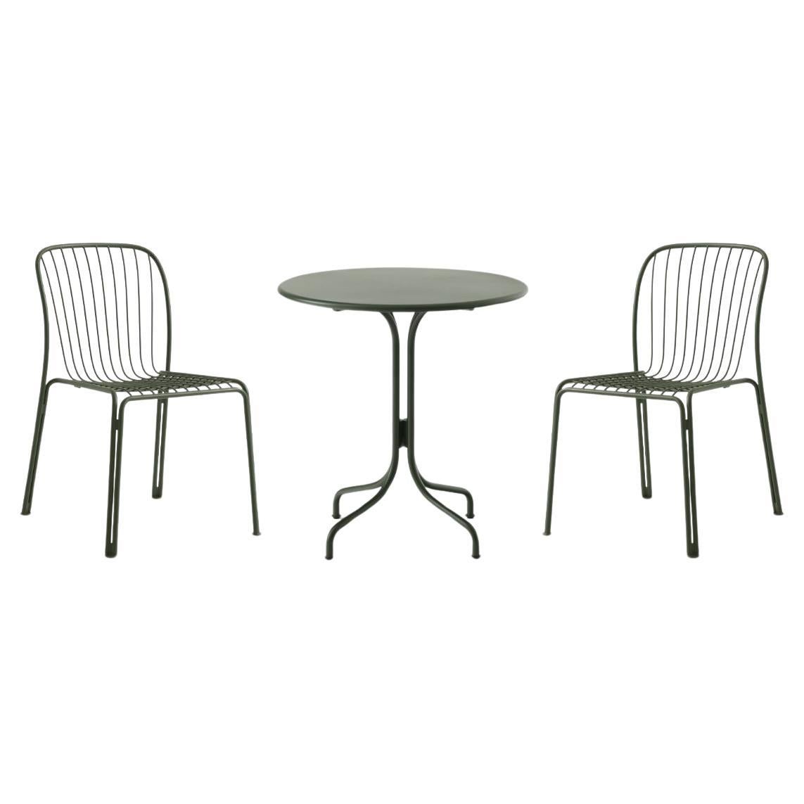 Set of Thorvald Outdoor Side Chairs/Table-BronzeGreen-by Space Copenhagen for &T