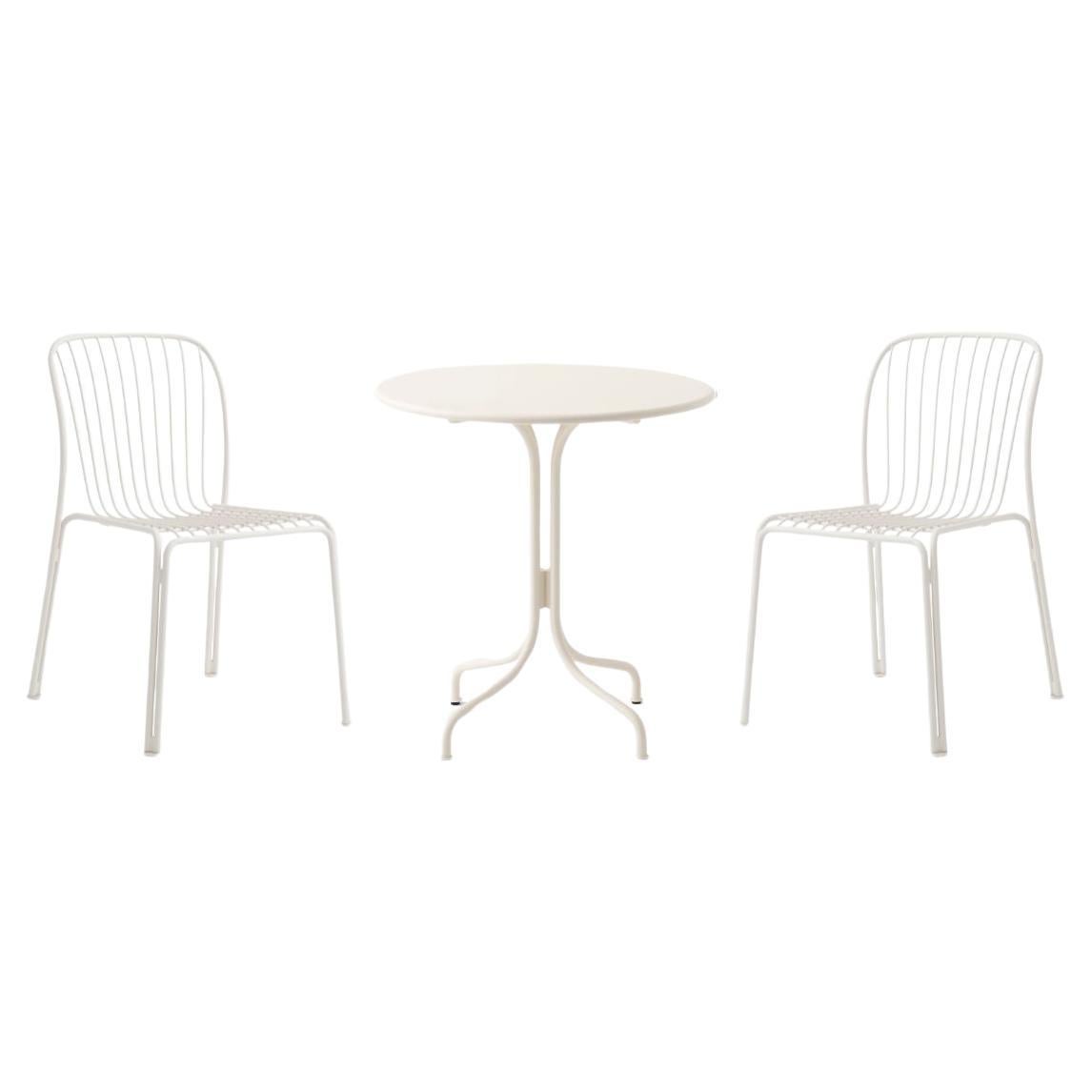 Set of Thorvald Outdoor Side Chairs/Table-Ivory-by Space Copenhagen for &T