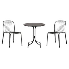 Set of Thorvald Outdoor Side Chairs/Table-Warm Black, by Space Copenhagen for &T