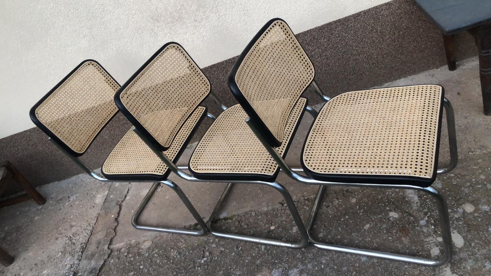 Mid-Century Modern Set Of Thre THONET Cesca Chair By Marcel Breuer Austria 1978 For Sale