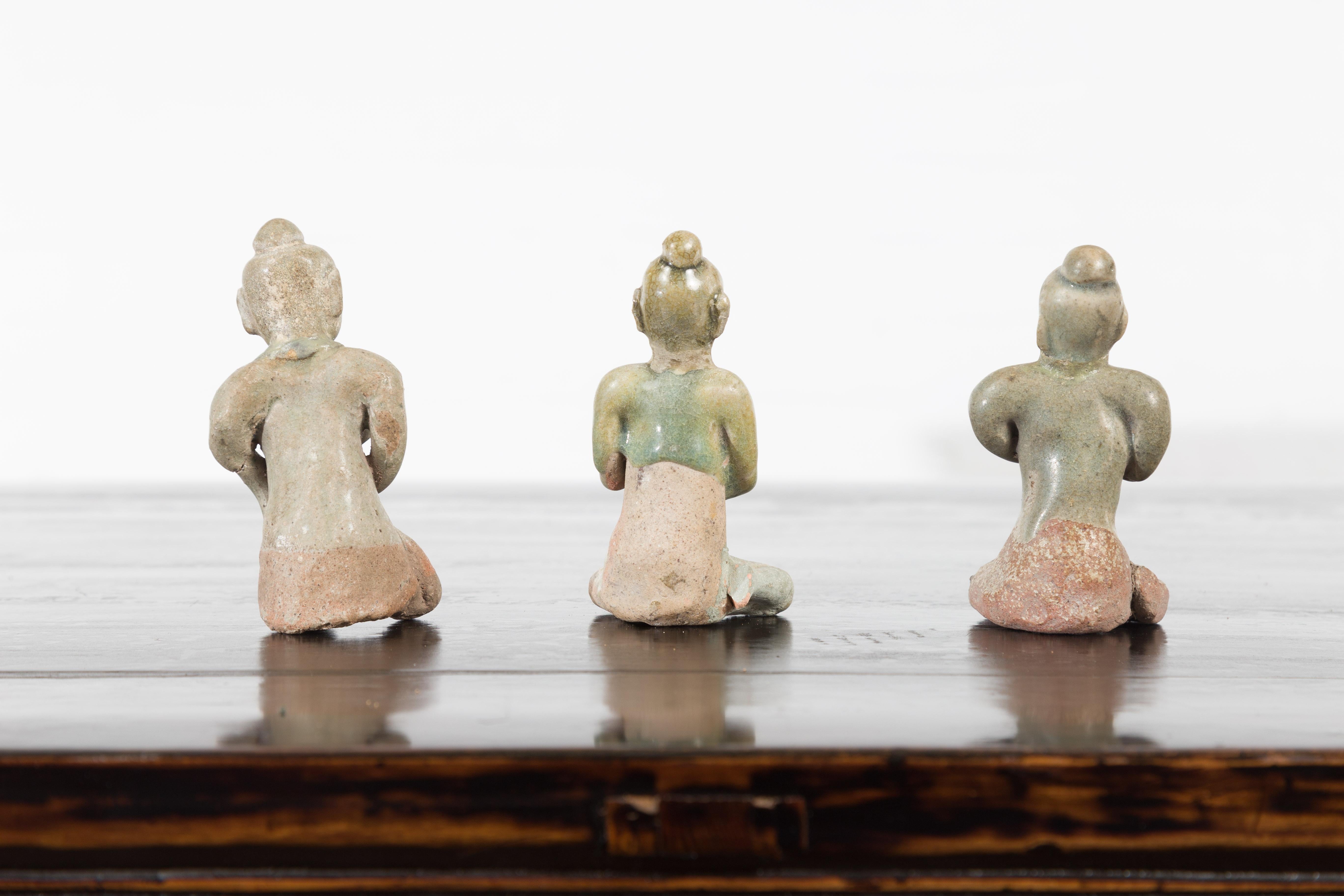 Set of Three 14th or 15th Century Ceramic Fertility Figures from Thailand For Sale 4