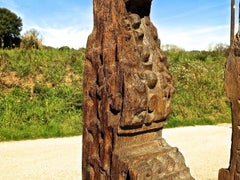 Set of Three 16th Century Spanish Beam "Totems", Pine