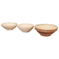 Set of Three 1800 Antique Italian Ceramic Bowls