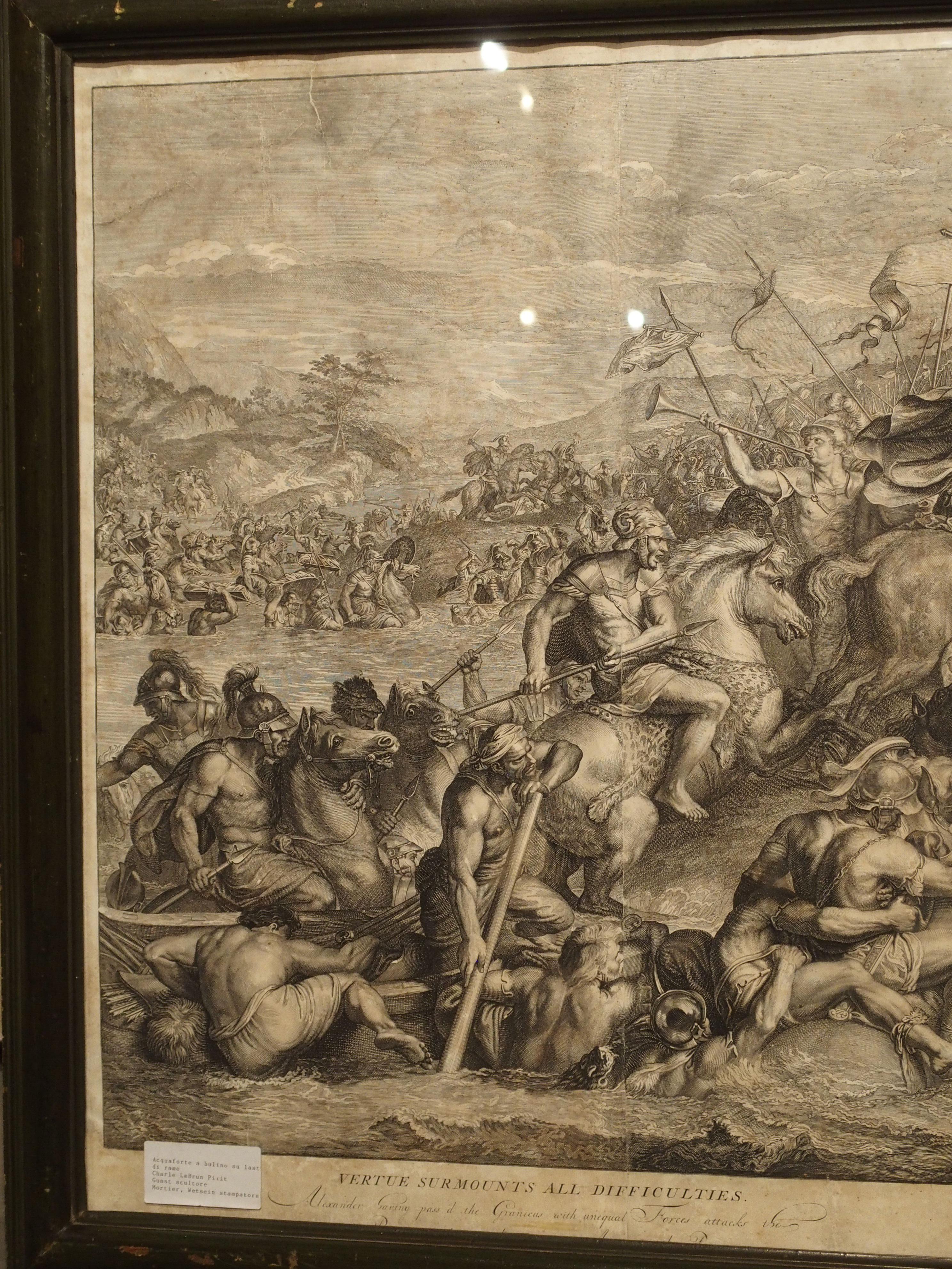 Set of Three 18th Century Engravings The Battles of Alexander the Great 11