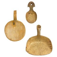 Set of Three 18th Century French Cream Skimmers on Custom Wall Mounts