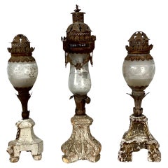 Set Of Three 18th Century Italian Giltwood Lanterns