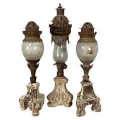 Set Of Three 18th Century Italian Giltwood Lanterns