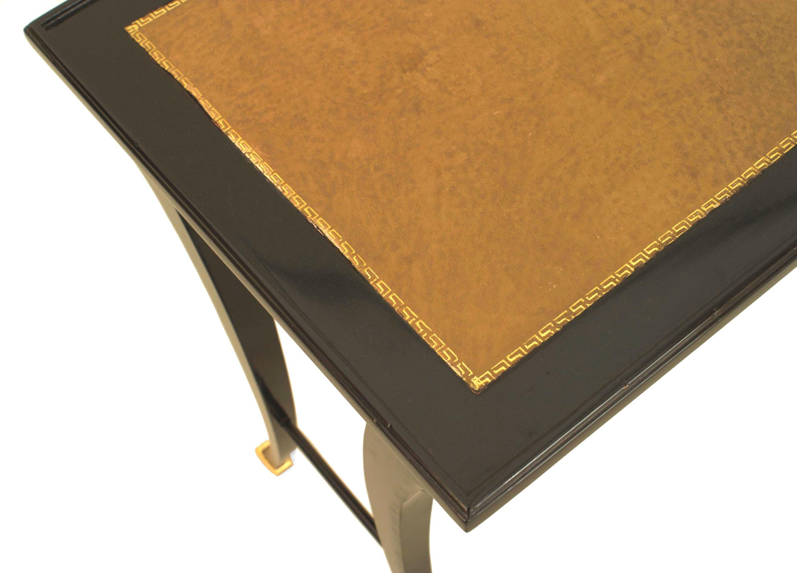 Set of Three 1940s French Ebonized Nesting Tables, by Jansen In Good Condition In New York, NY
