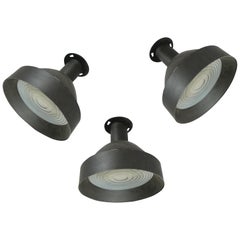 Set of Three 1950s Enameled Ceiling Lights by Lightolier