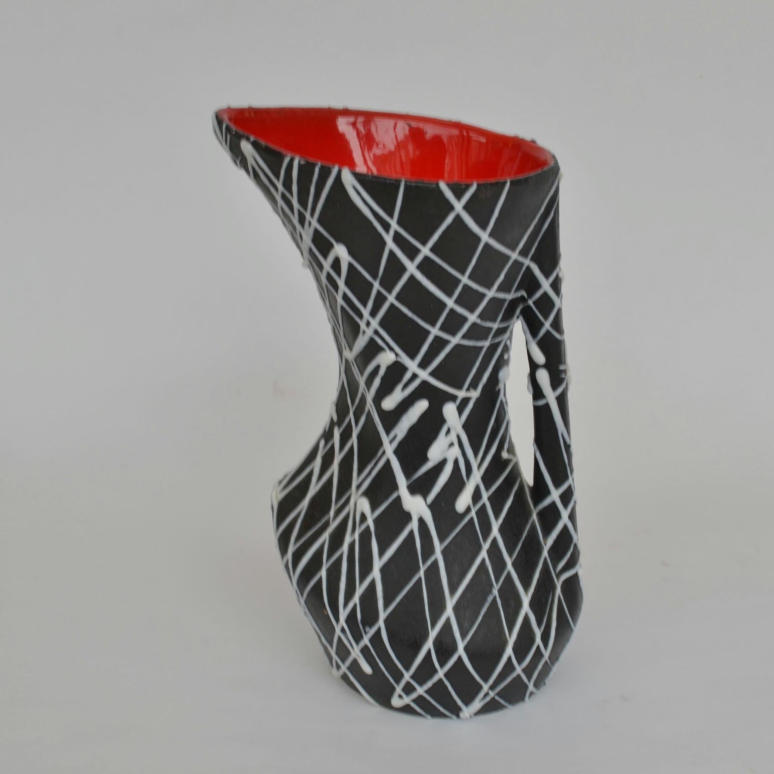 Set of Three Vallauris Ceramic Vases in Black & White For Sale 5
