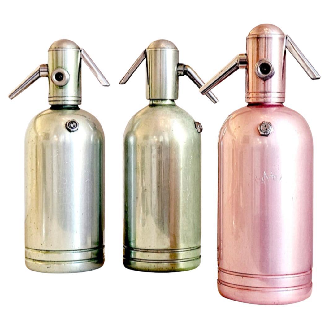 Set of Three 1950s Pastel Coloured Italian Metal Soda Fountains