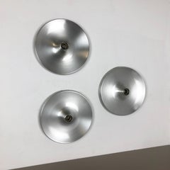 Set of Three 1960s Charlotte Perriand Disc Wall Light by Honsel Attrib., Germany