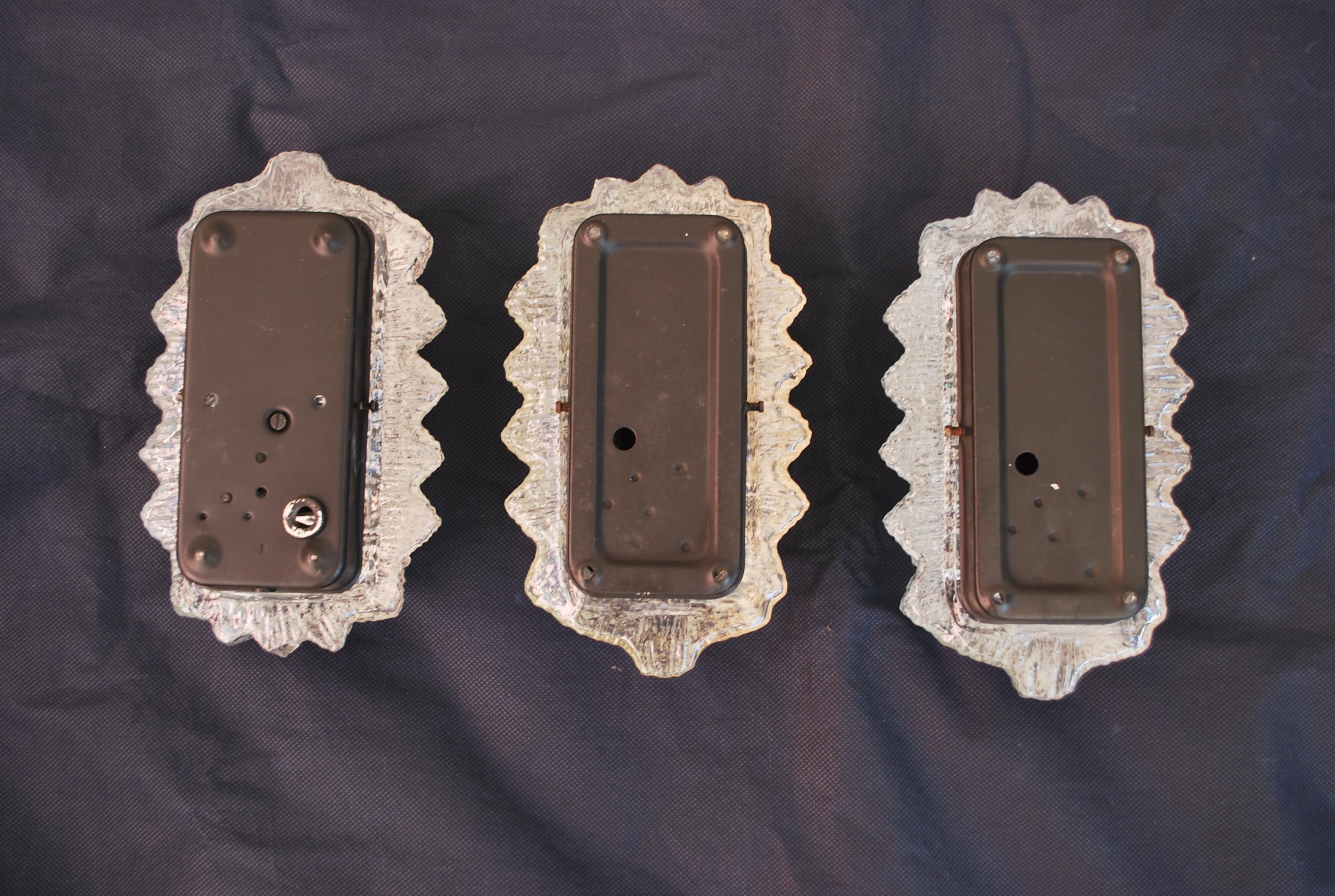 Metal Set of three 1960's French sconces/flush lights For Sale
