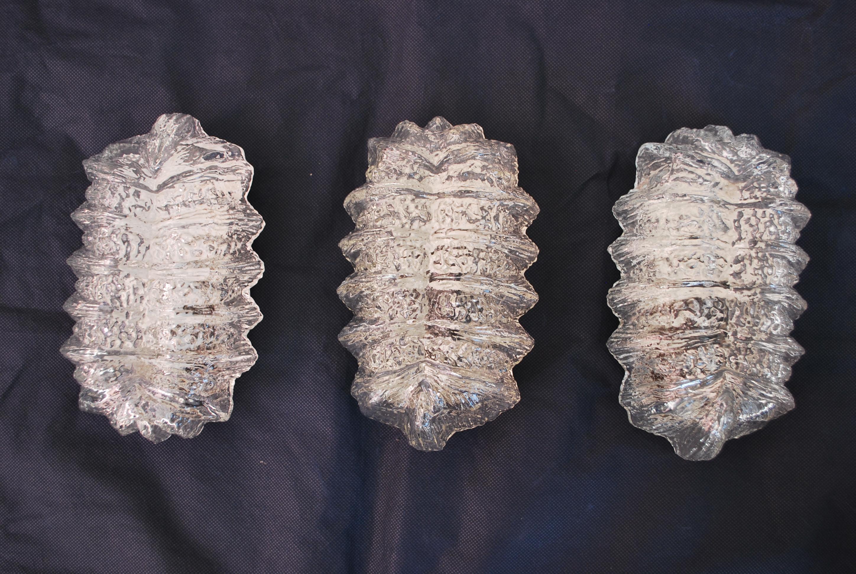 Set of three 1960's French sconces/flush lights For Sale 3