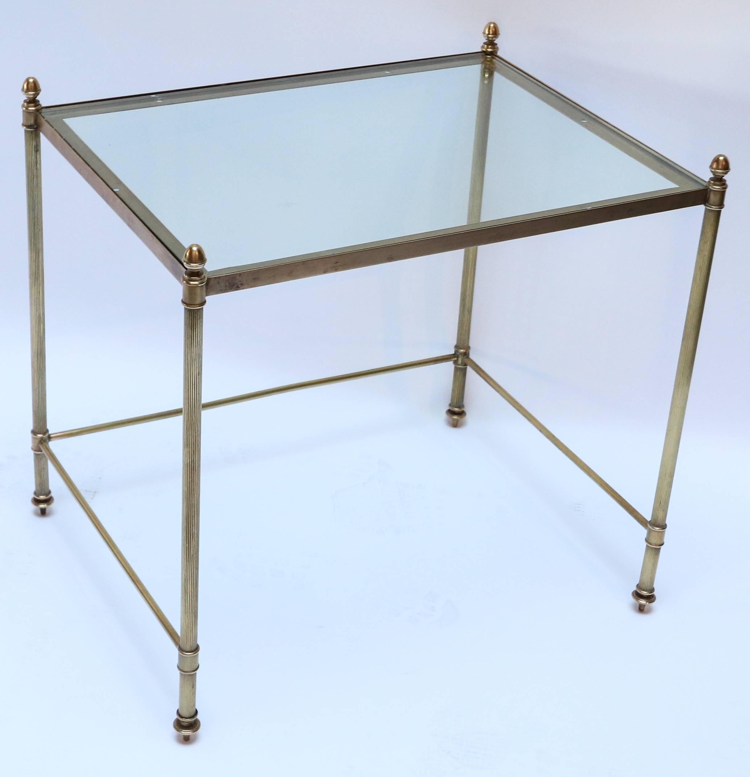 Set of Three 1960s Italian Brass Nesting Tables In Good Condition For Sale In Los Angeles, CA
