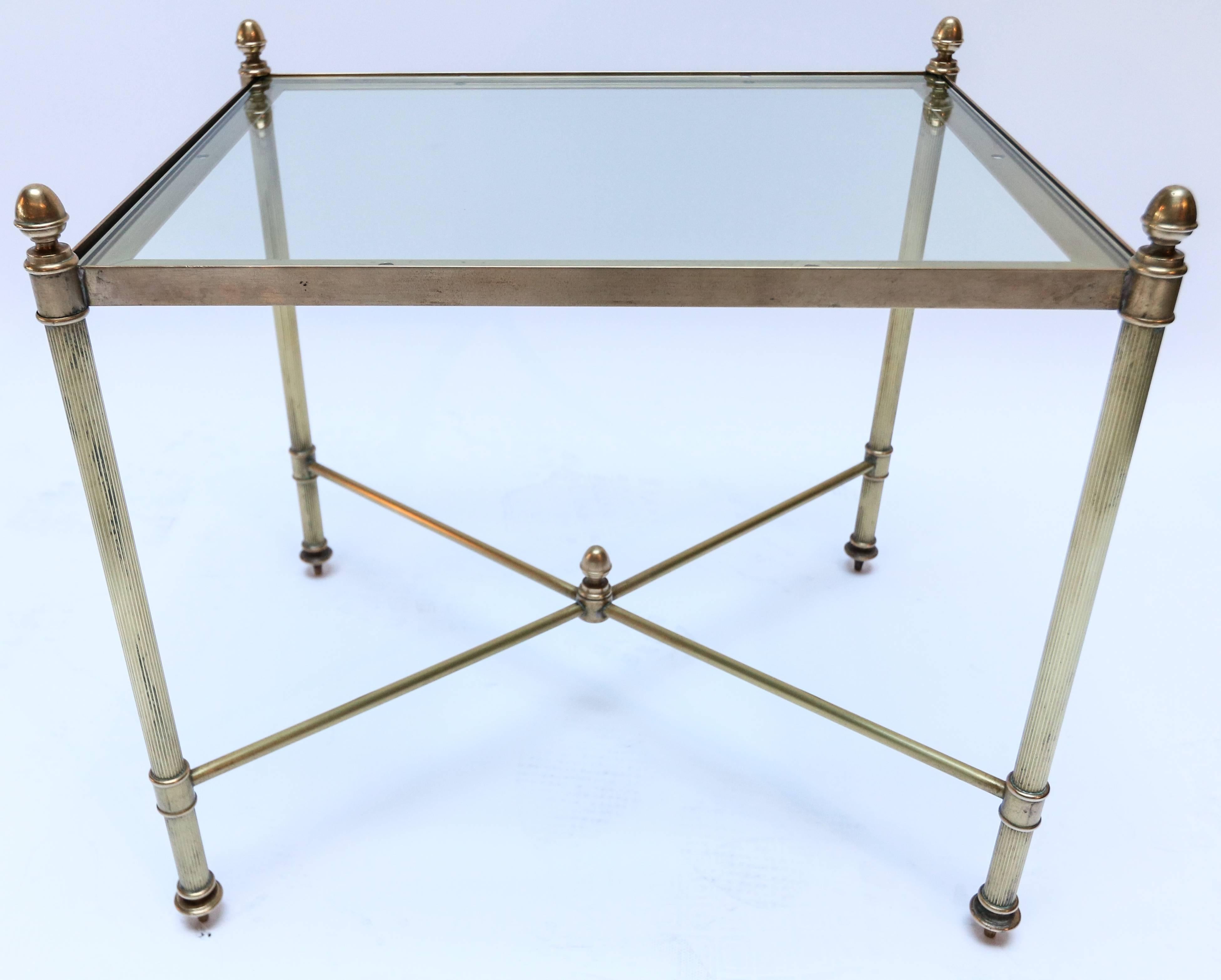 Set of Three 1960s Italian Brass Nesting Tables For Sale 3