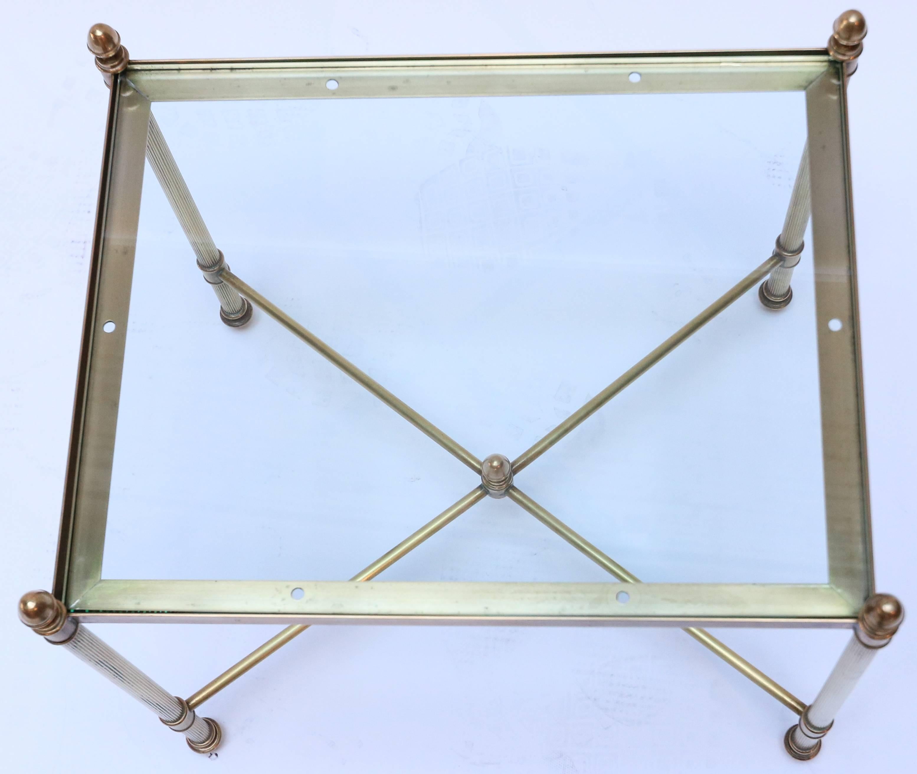 Set of Three 1960s Italian Brass Nesting Tables For Sale 4