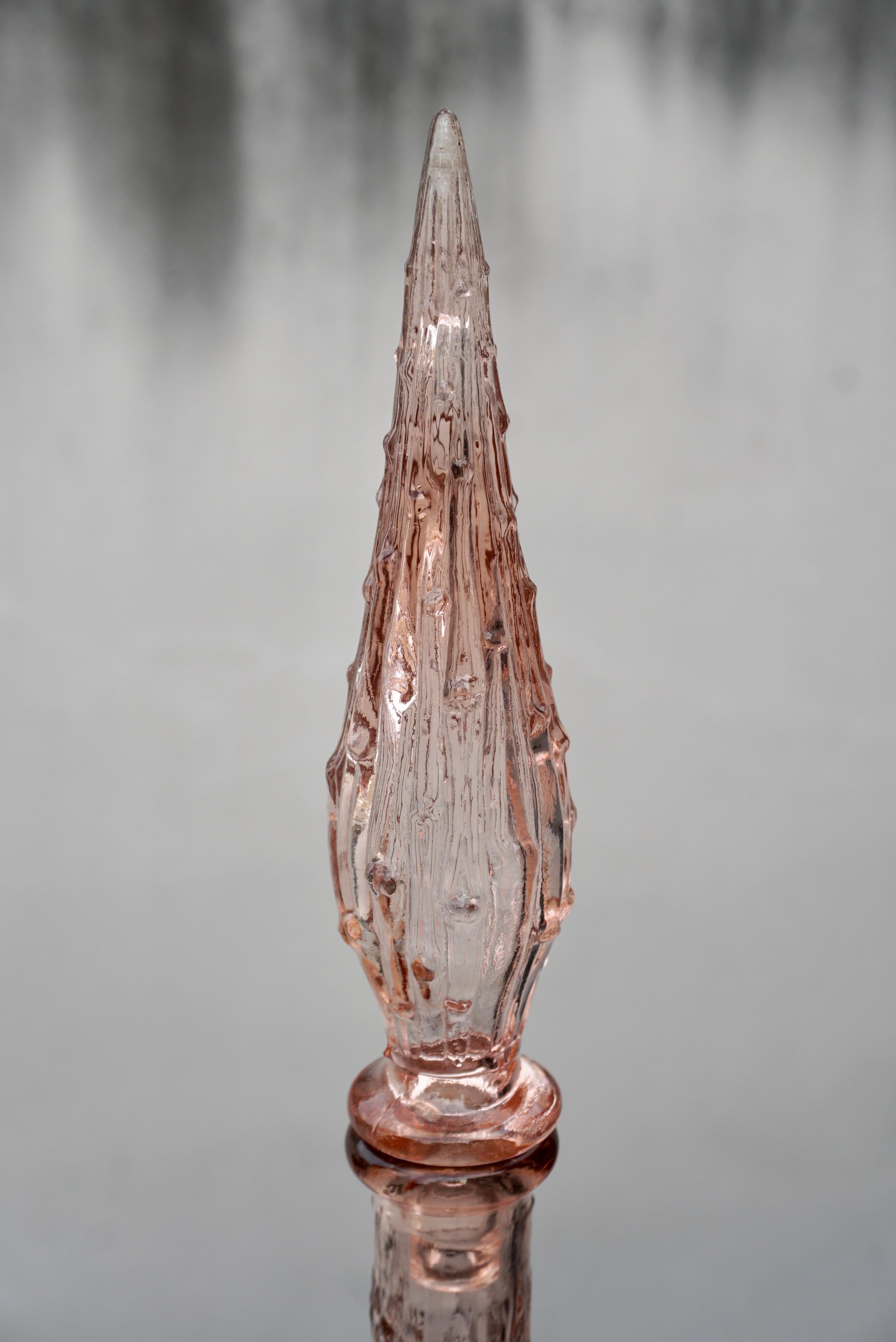 Set of Three 1960s Italian Empoli MCM Glass Decanters Genie Bottles 2