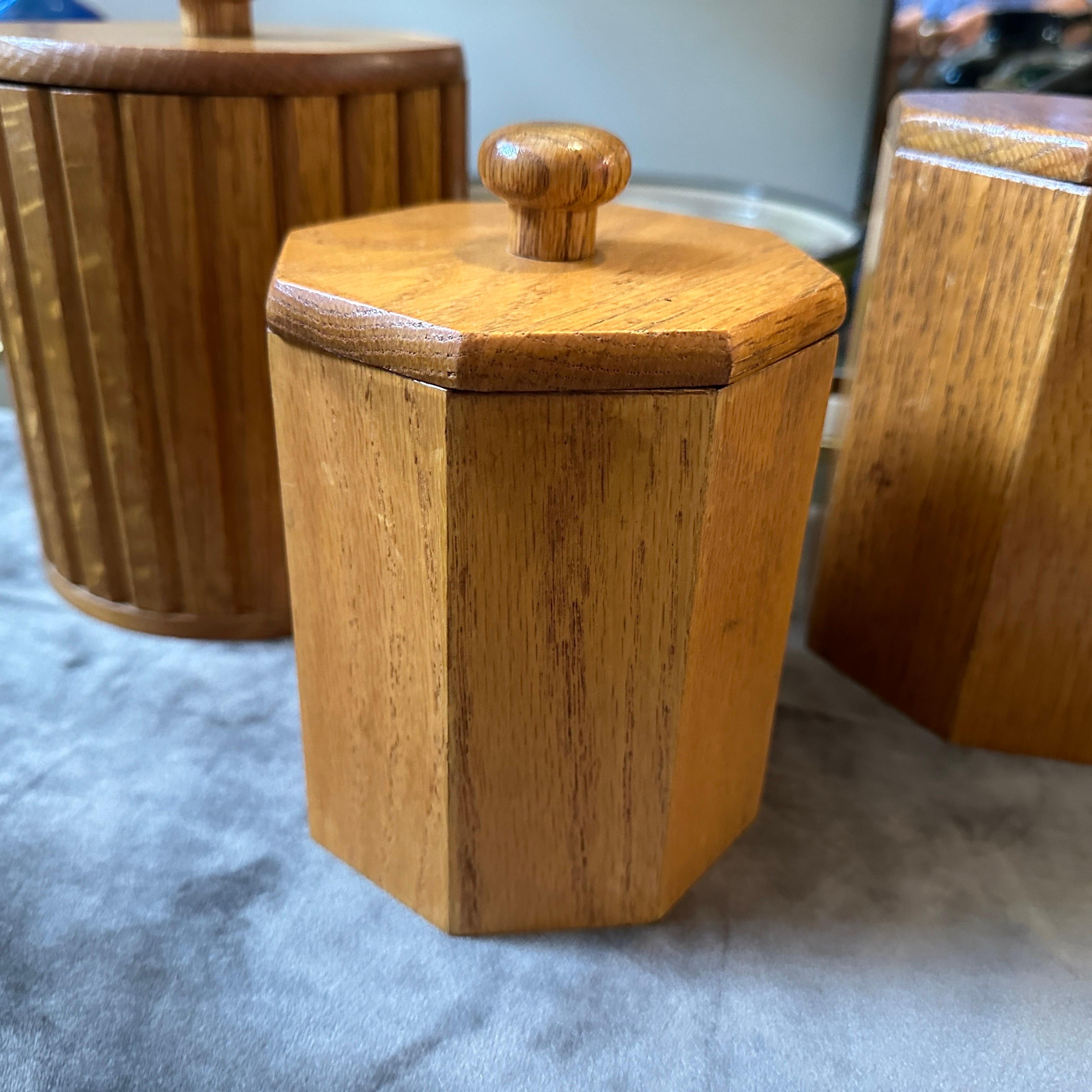 Set of Three 1960s Scandinavian Style Wood and Plastic European Ice Buckets (Skandinavische Moderne) im Angebot