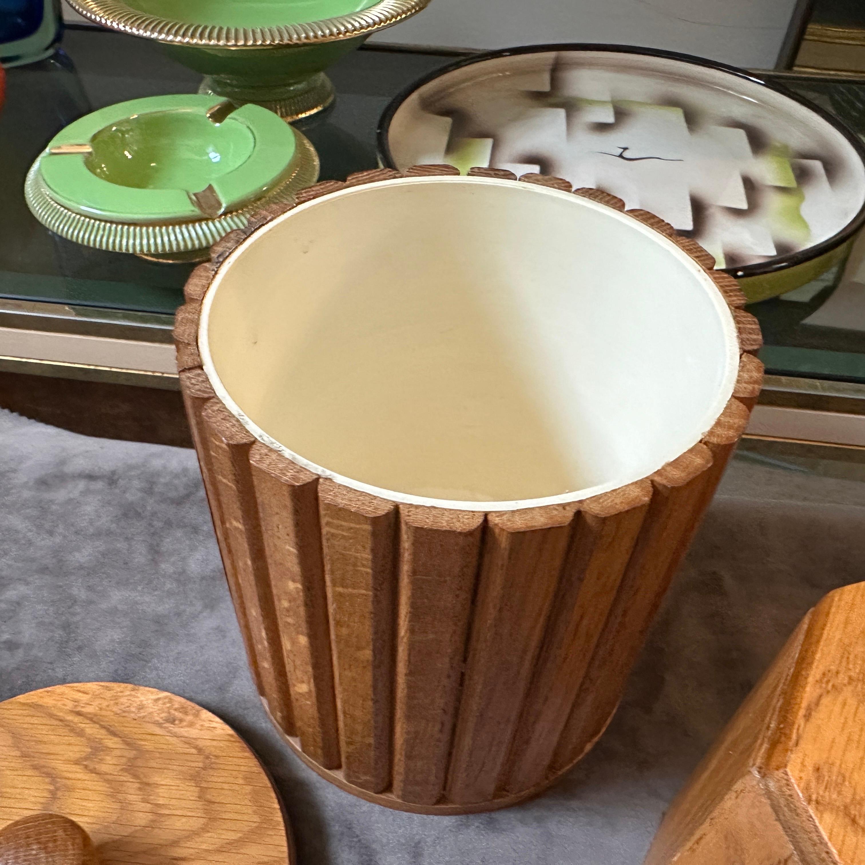 Set of Three 1960s Scandinavian Style Wood and Plastic European Ice Buckets (20. Jahrhundert) im Angebot