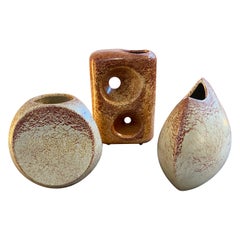 Set of Three 1970s Mid-Century Modern Ceramic Italian Vases by Bertoncello
