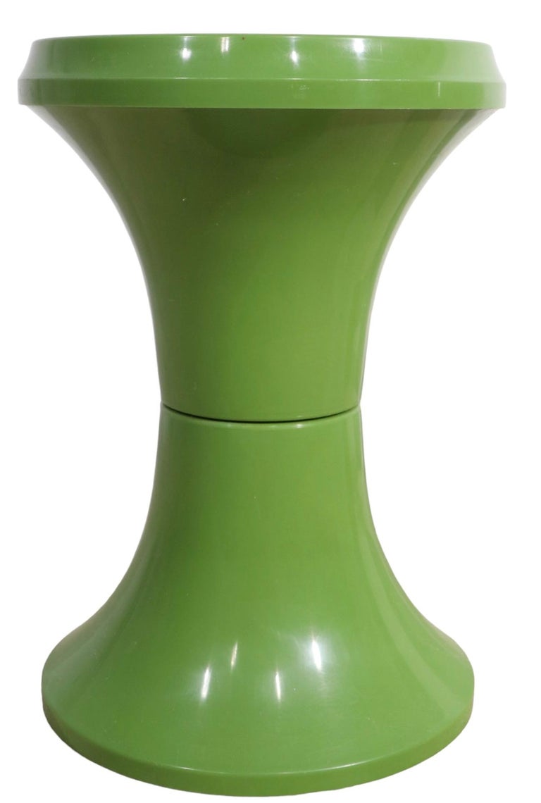 Set of Three 1970's Plastic Stools, Pedestals, Tables For Sale at 1stDibs