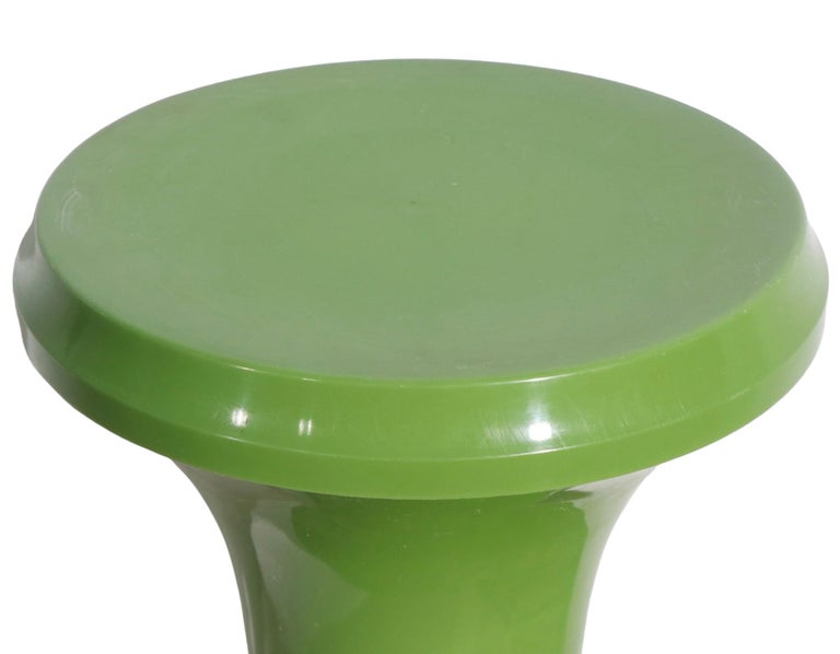 Set of Three 1970's Plastic Stools, Pedestals, Tables For Sale at 1stDibs
