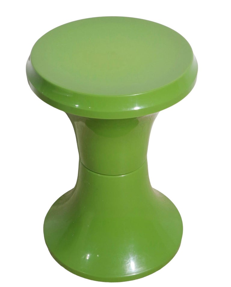Set of Three 1970's Plastic Stools, Pedestals, Tables For Sale at 1stDibs