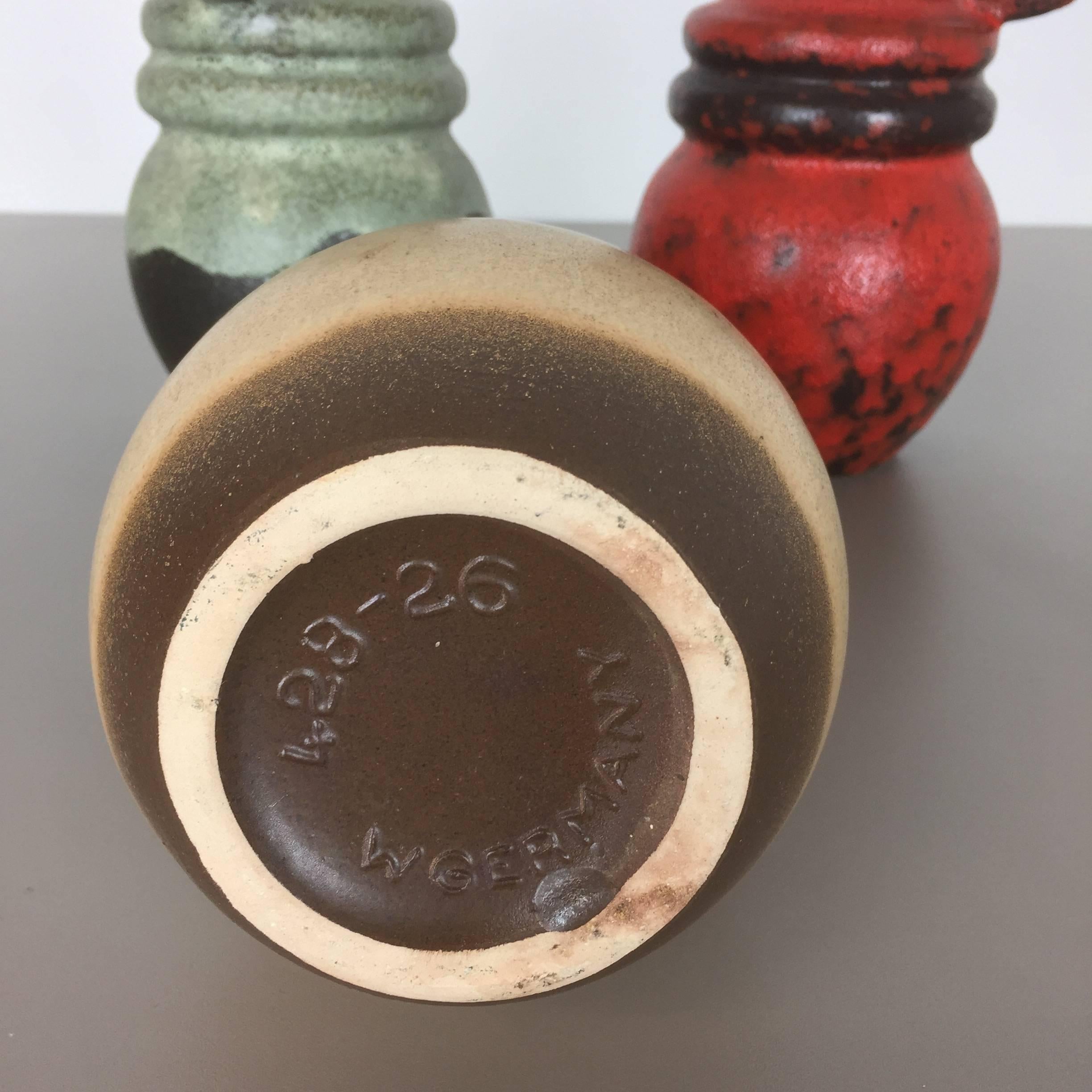 Set von drei 1970er Keramik-Vasen „Vienna“ aus Fett Lava, hergestellt von Scheurich, Deutschland im Angebot 5