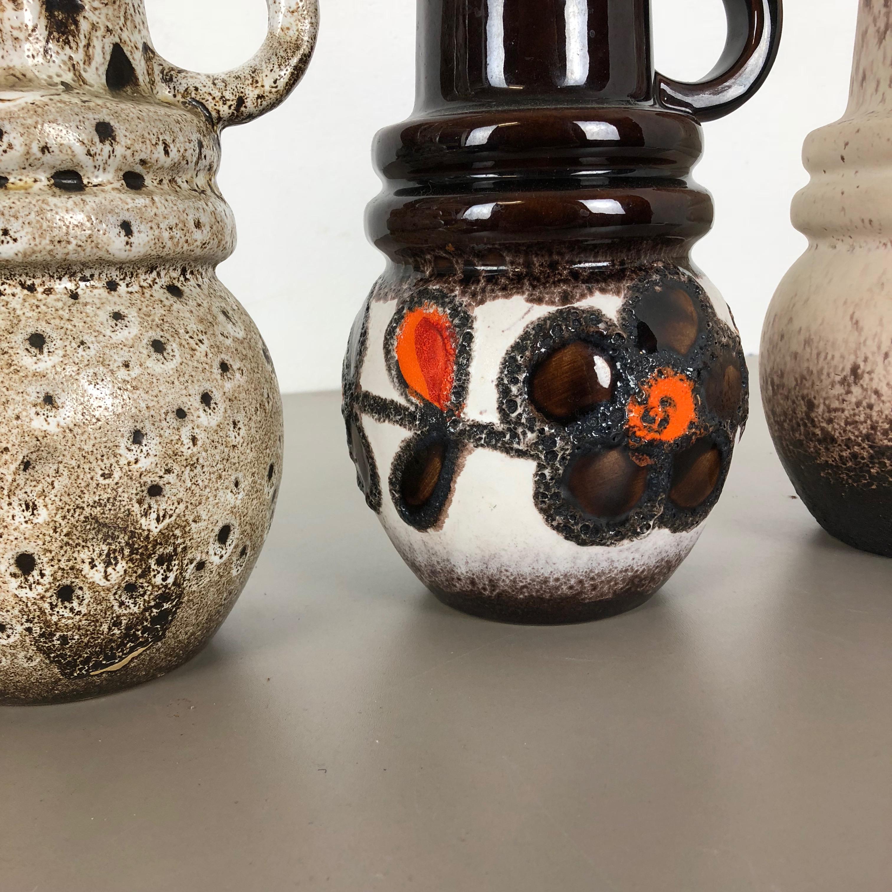 Set von drei 1970er Keramik-Vasen „Vienna“ aus Fett Lava, hergestellt von Scheurich, Deutschland im Angebot 1