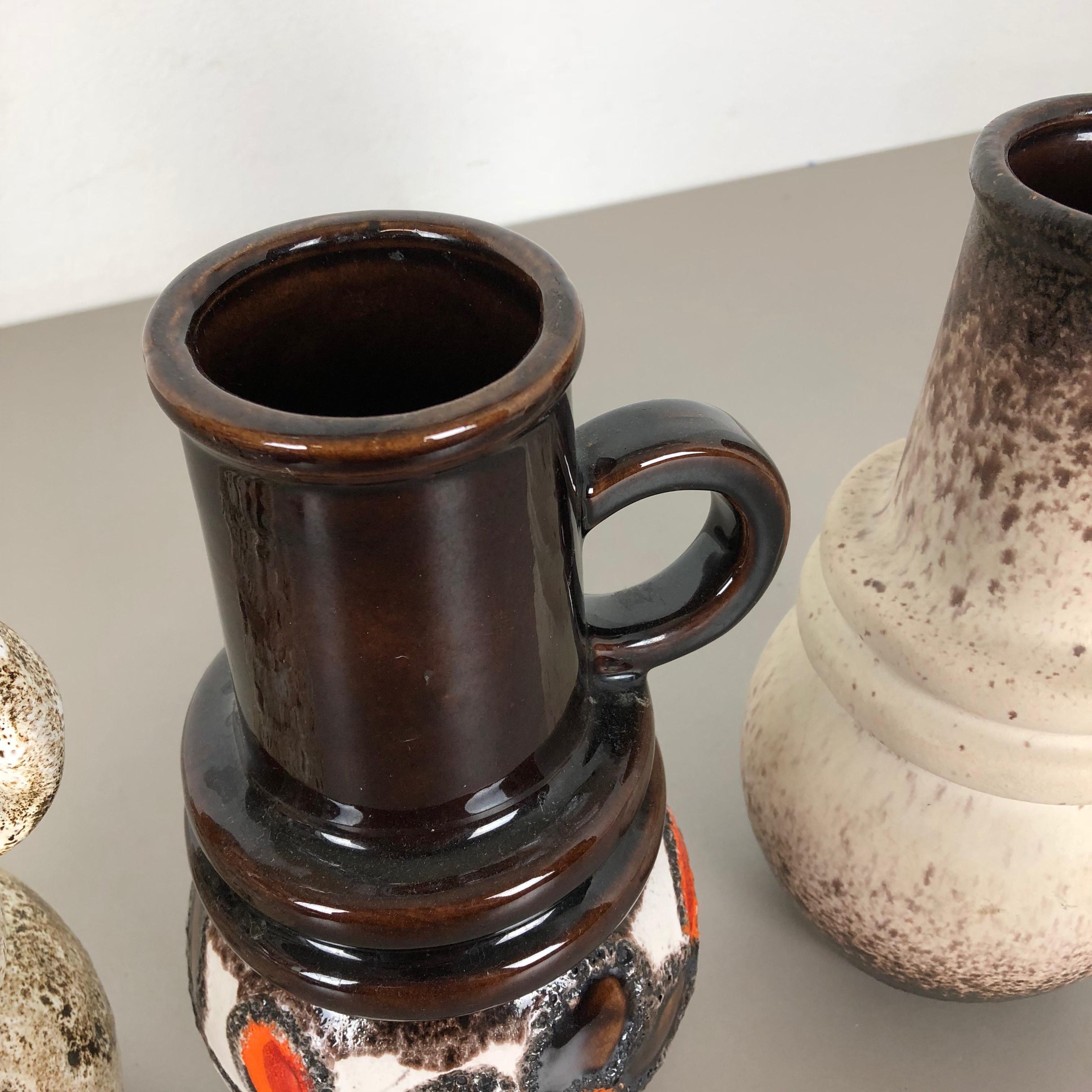 Set von drei 1970er Keramik-Vasen „Vienna“ aus Fett Lava, hergestellt von Scheurich, Deutschland im Angebot 2