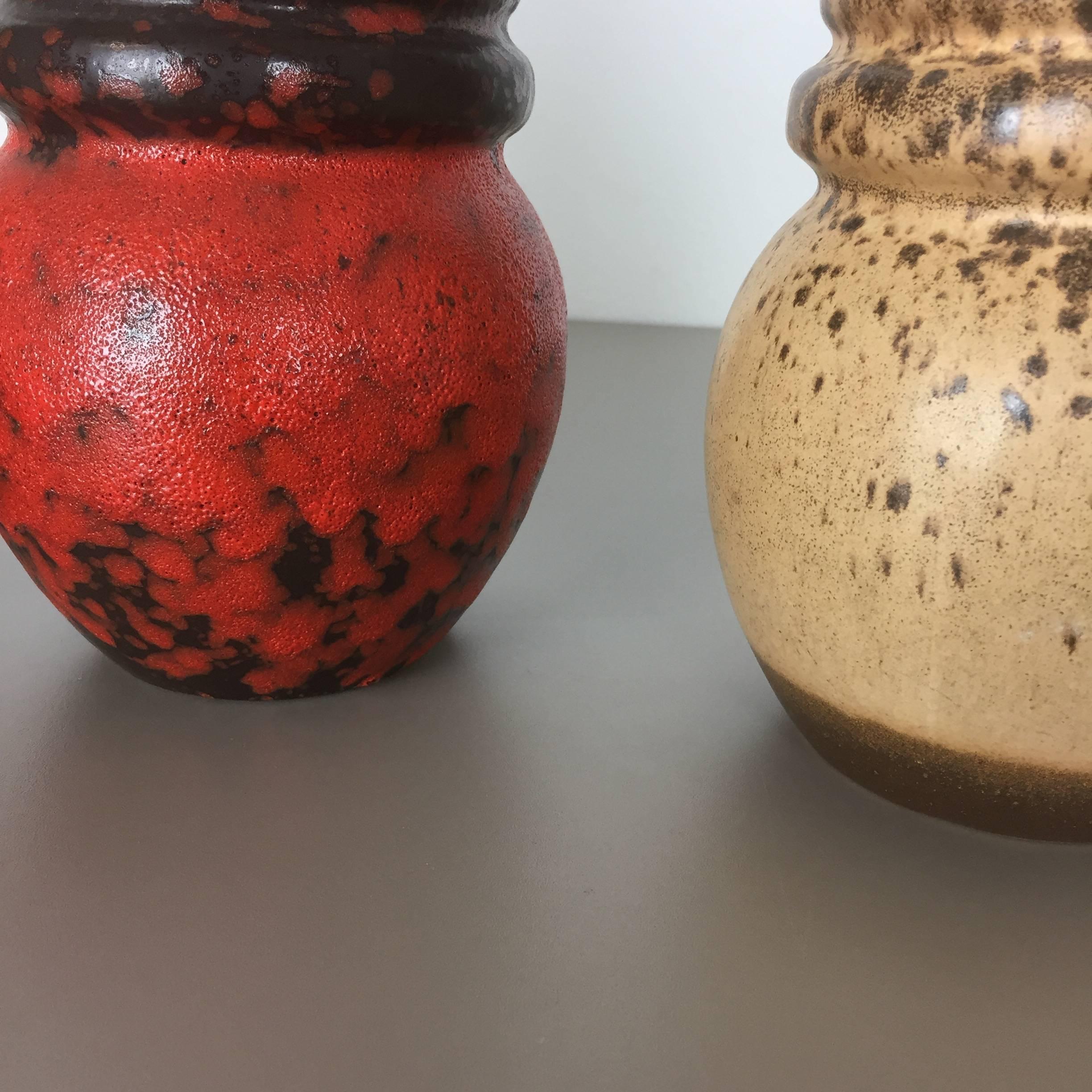 Set von drei 1970er Keramik-Vasen „Vienna“ aus Fett Lava, hergestellt von Scheurich, Deutschland im Angebot 4