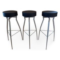 Set of Three 1980s Postmodern "Alice" Bar Stools by Claudio Nardi for Zeus