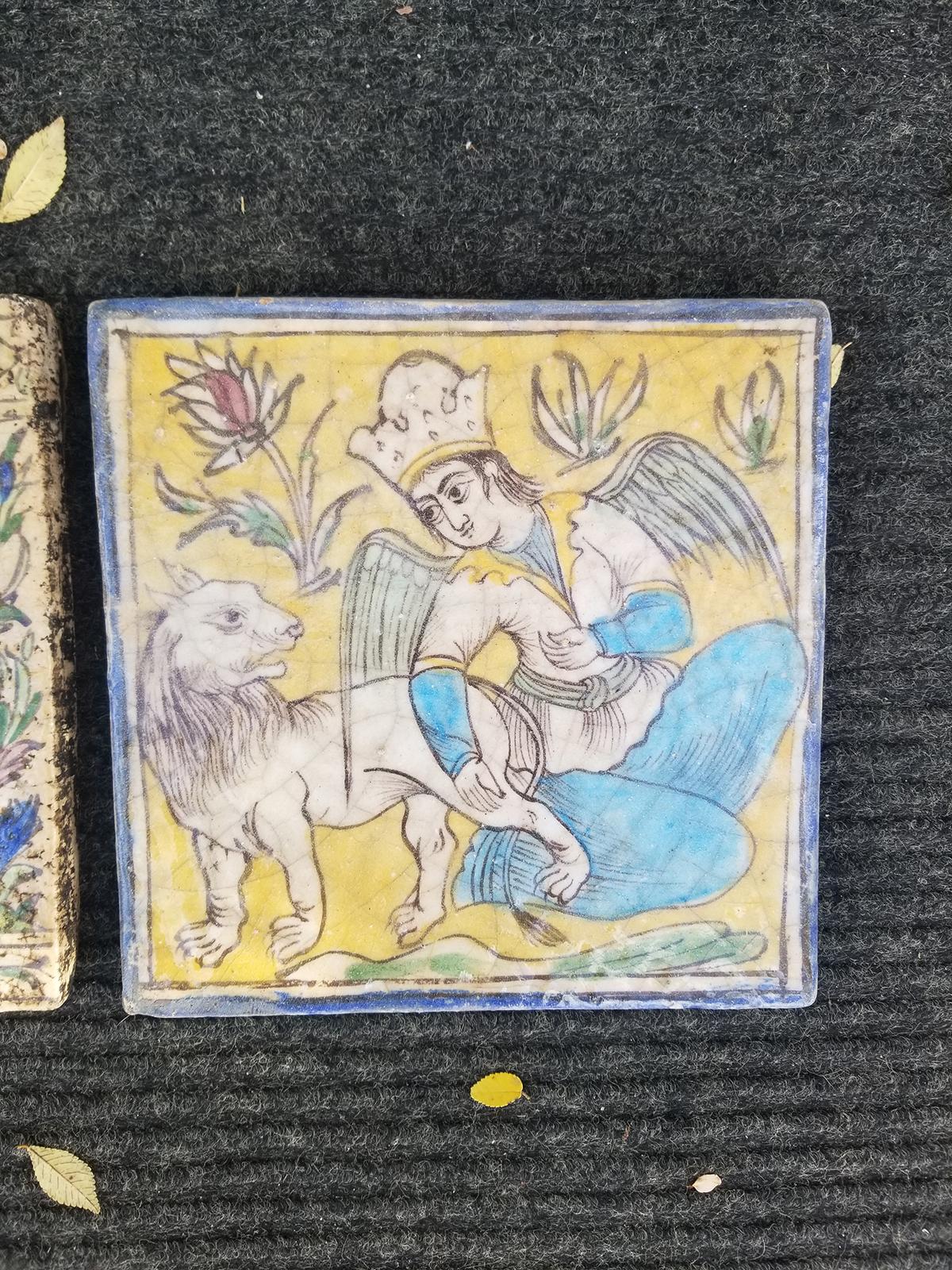 Set of Three 19th/20th Century Persian Tiles 6