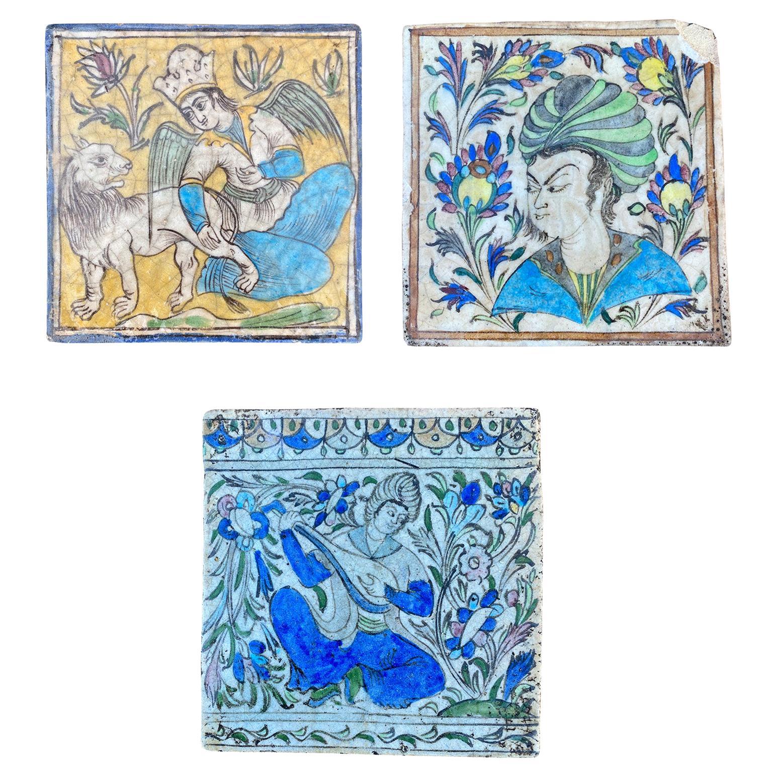 Set of Three 19th/20th Century Persian Tiles