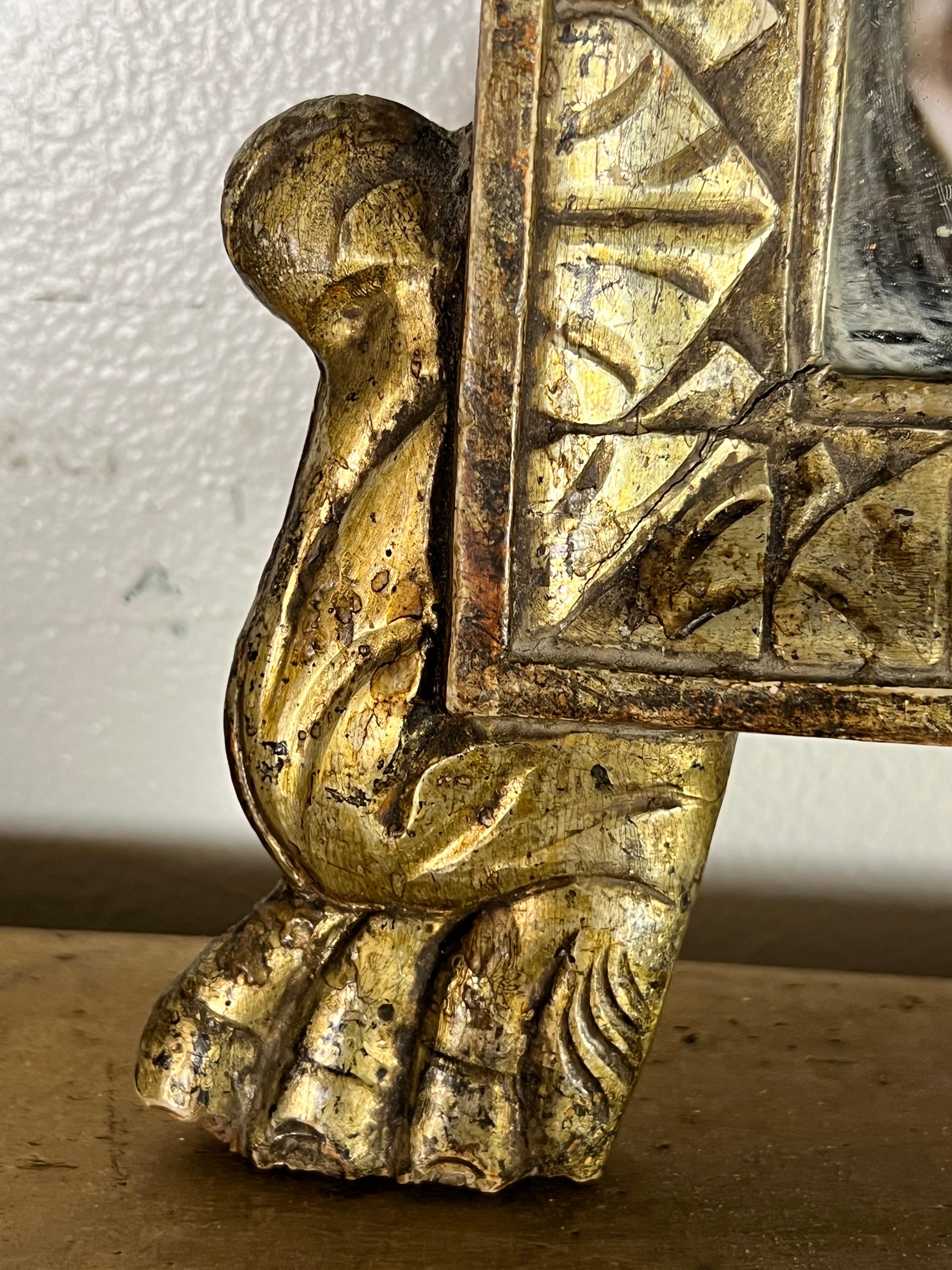 Bois doré Ensemble de trois miroirs baroques italiens en bois doré du 19e C. en vente