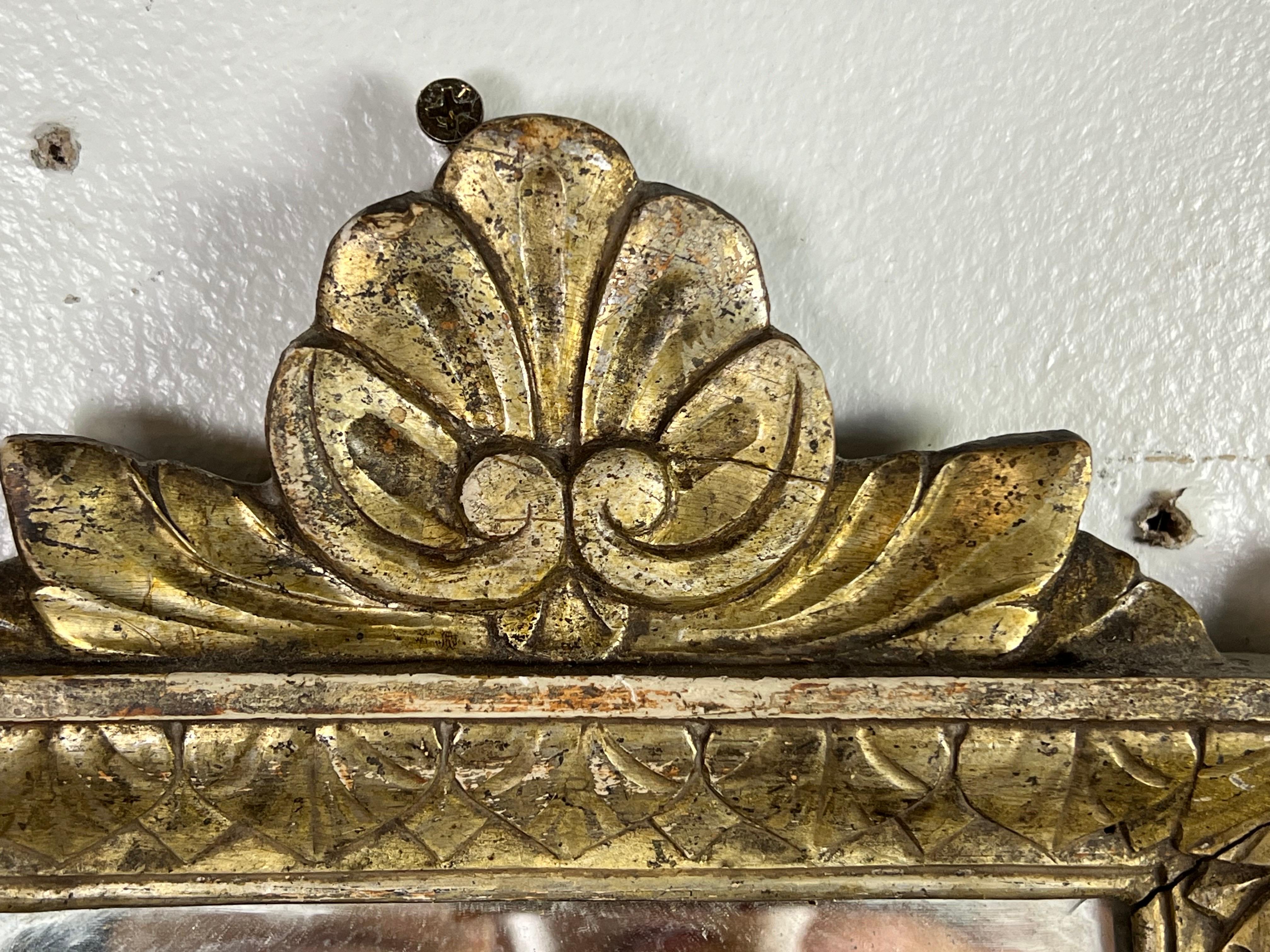 Ensemble de trois miroirs baroques italiens en bois doré du 19e C. en vente 2