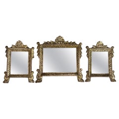 Set of Three 19th C. Italian Baroque Gilt Wood Mirrors