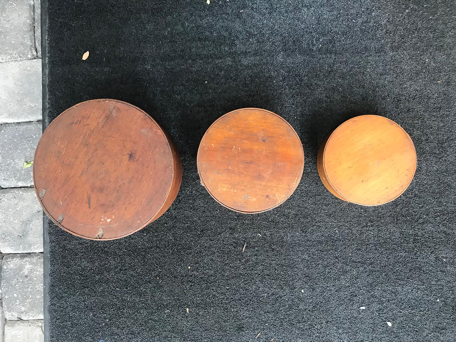 Wood Set of Three 19th Century American Pantry Boxes For Sale