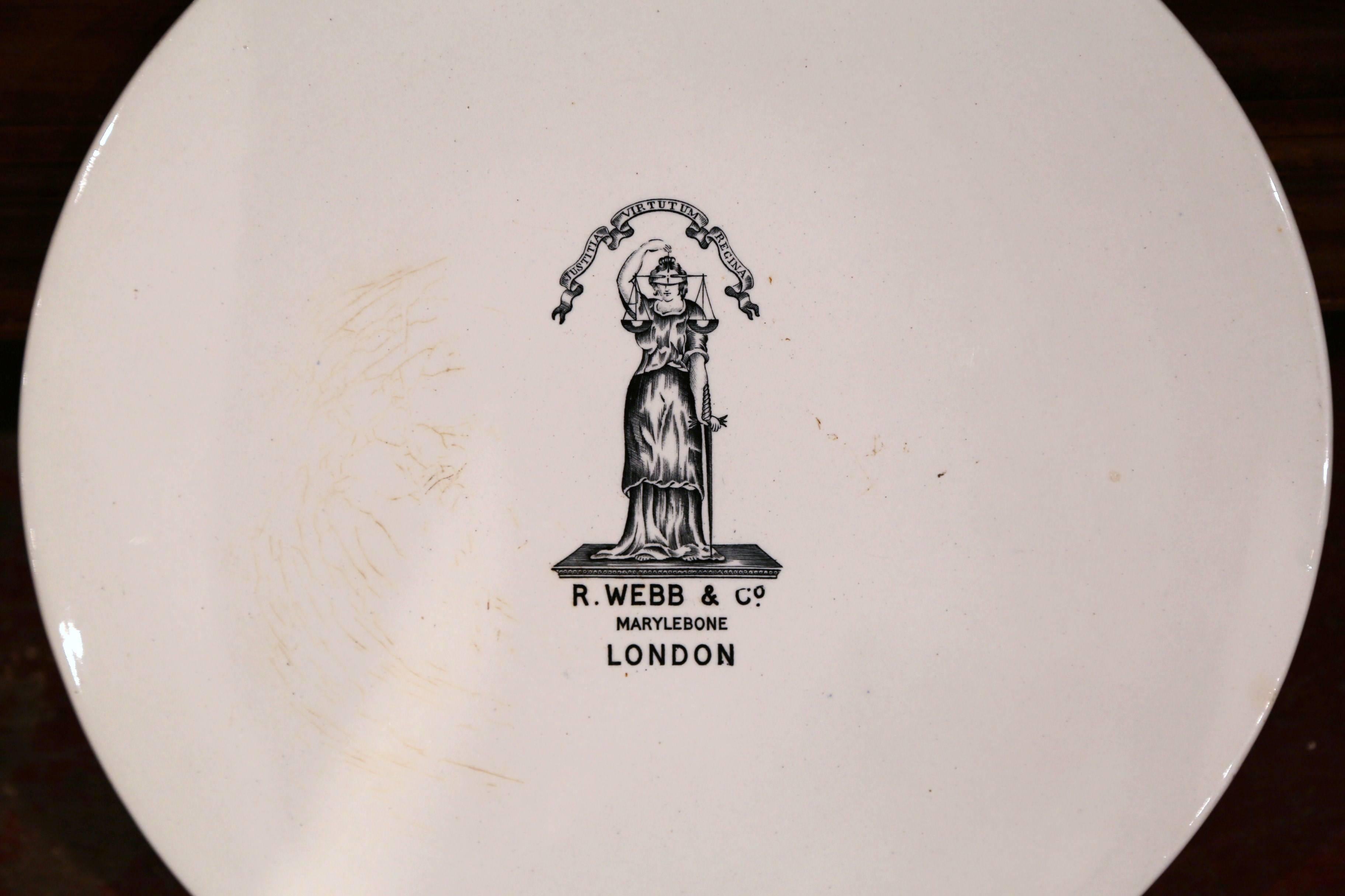 Peint à la main Ensemble de trois coiffeuses anglaises du 19ème siècle en noir et blanc signées R. Webb & Co en vente