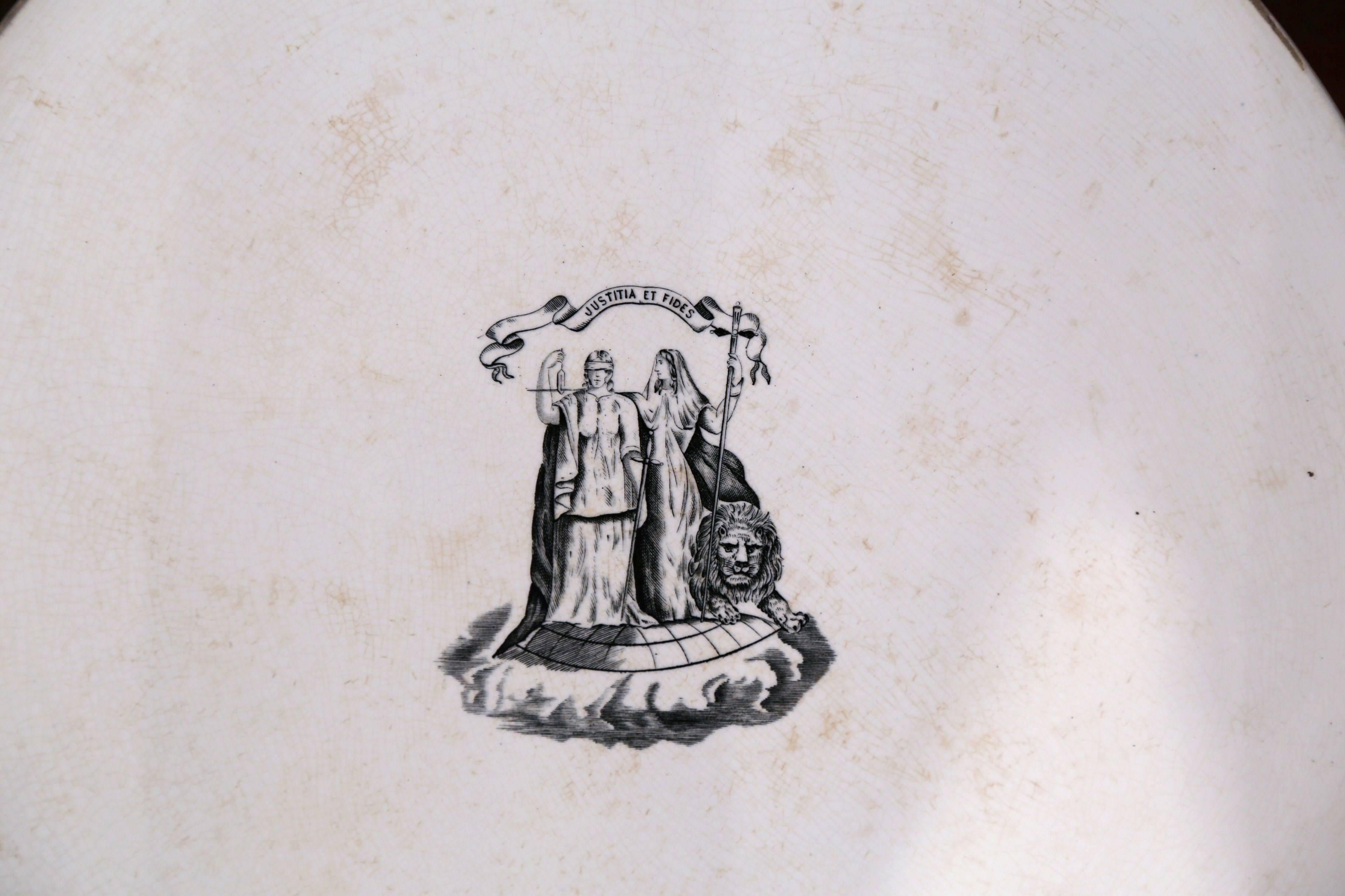 Set von drei englischen schwarz-weißen Trivets aus dem 19. Jahrhundert, signiert R. Webb & Co im Zustand „Hervorragend“ im Angebot in Dallas, TX