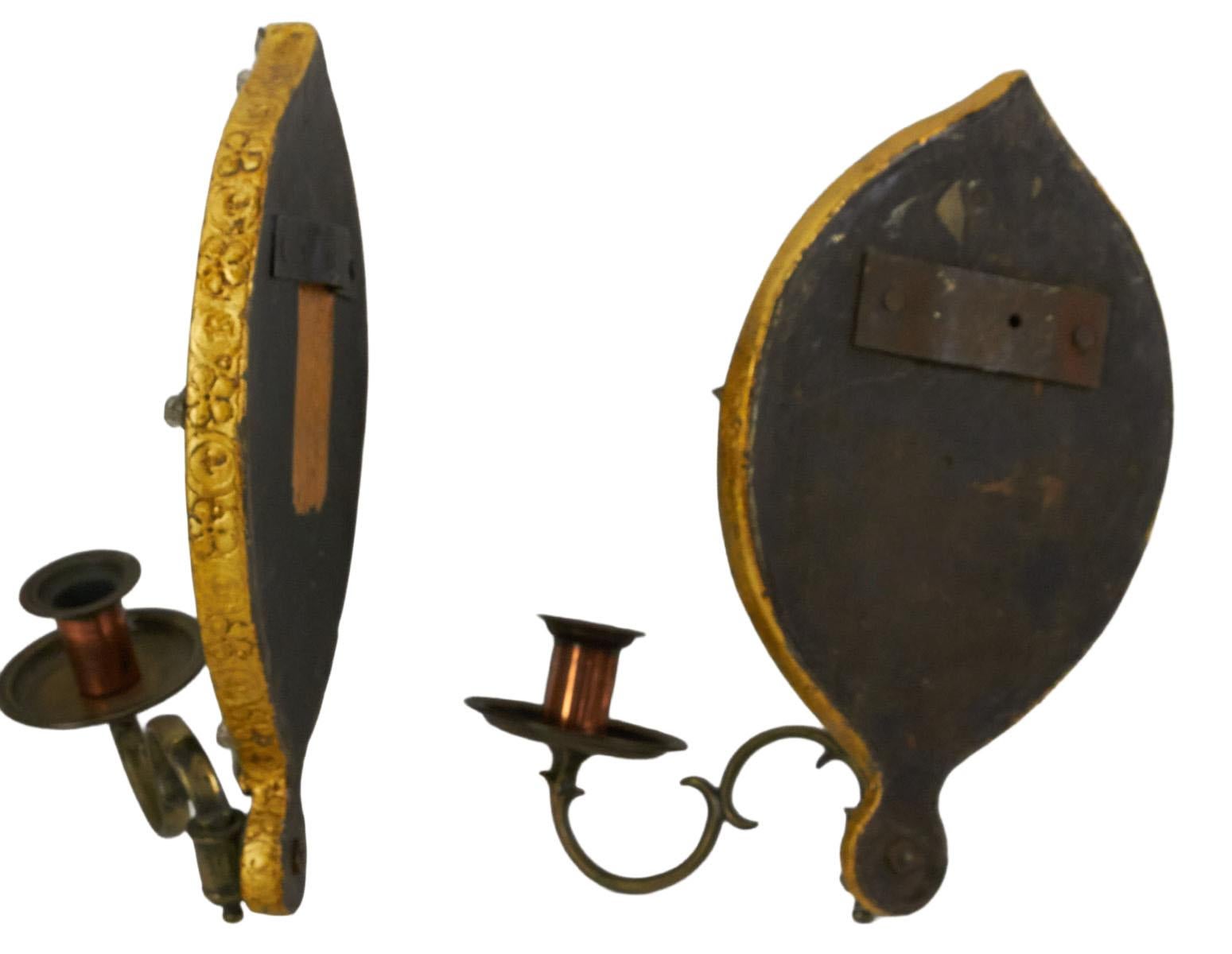 Regency Set of Three 19th Century English Cobalt Sconces For Sale