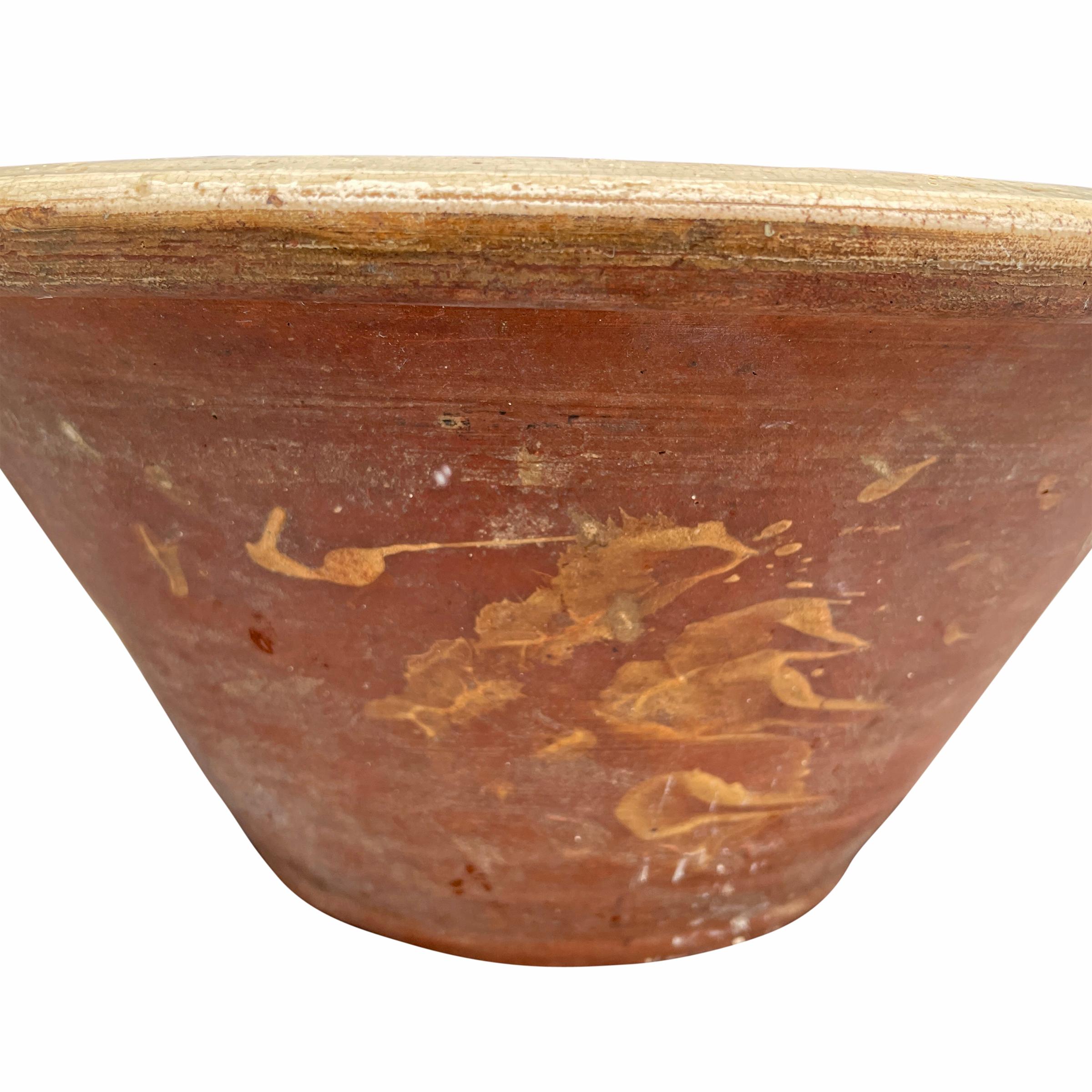 Set of Three 19th Century English Terracotta Dough Bowls For Sale 2