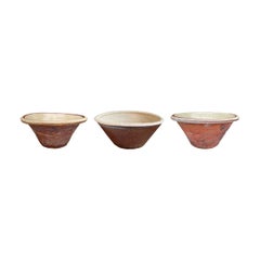 Set of Three 19th Century English Terracotta Dough Bowls