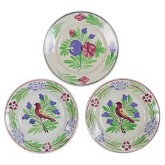Set of Three 19th Century French Faience Plates by Sarreguemines