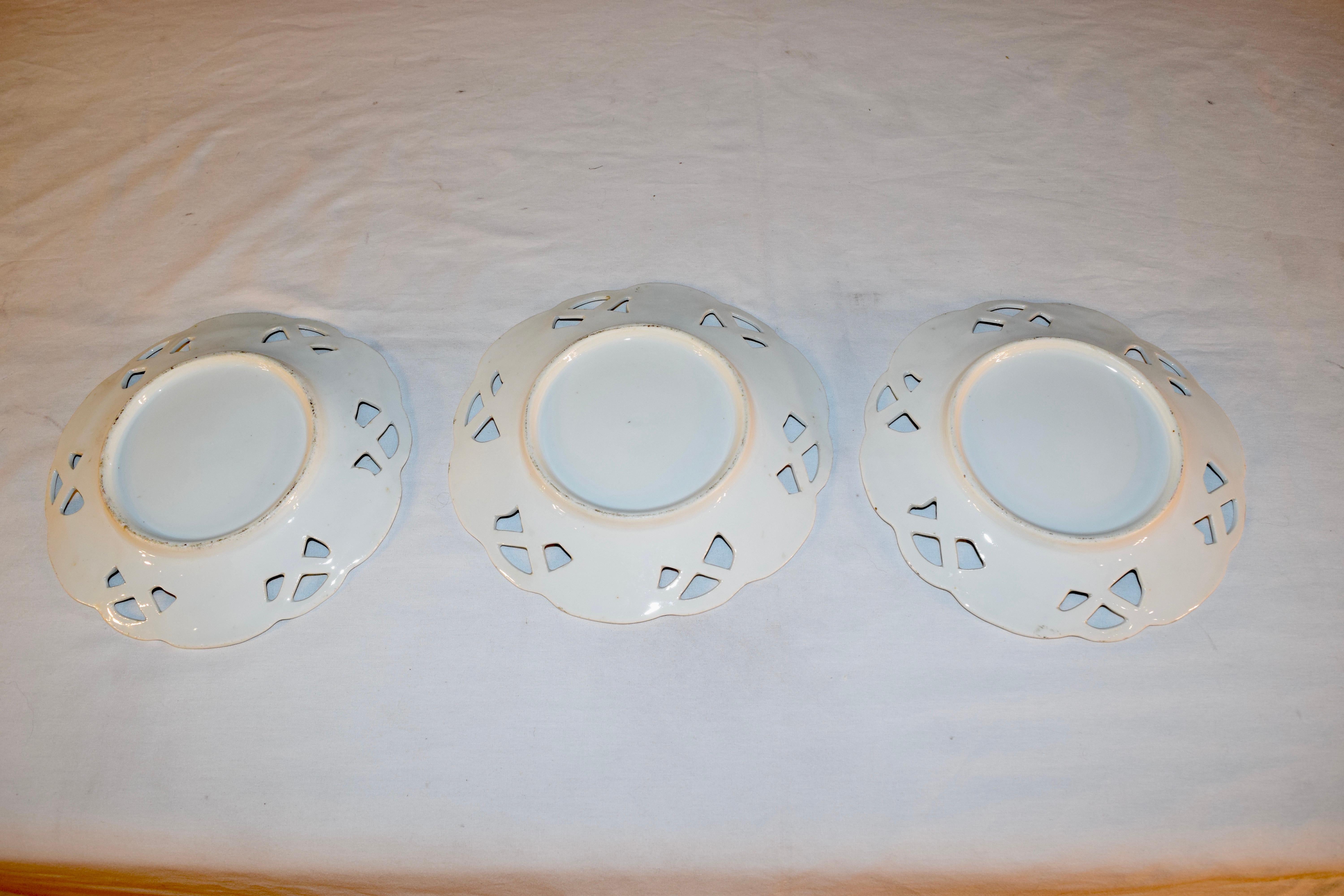 Set of Three 19th Century French Porcelain Plates 5