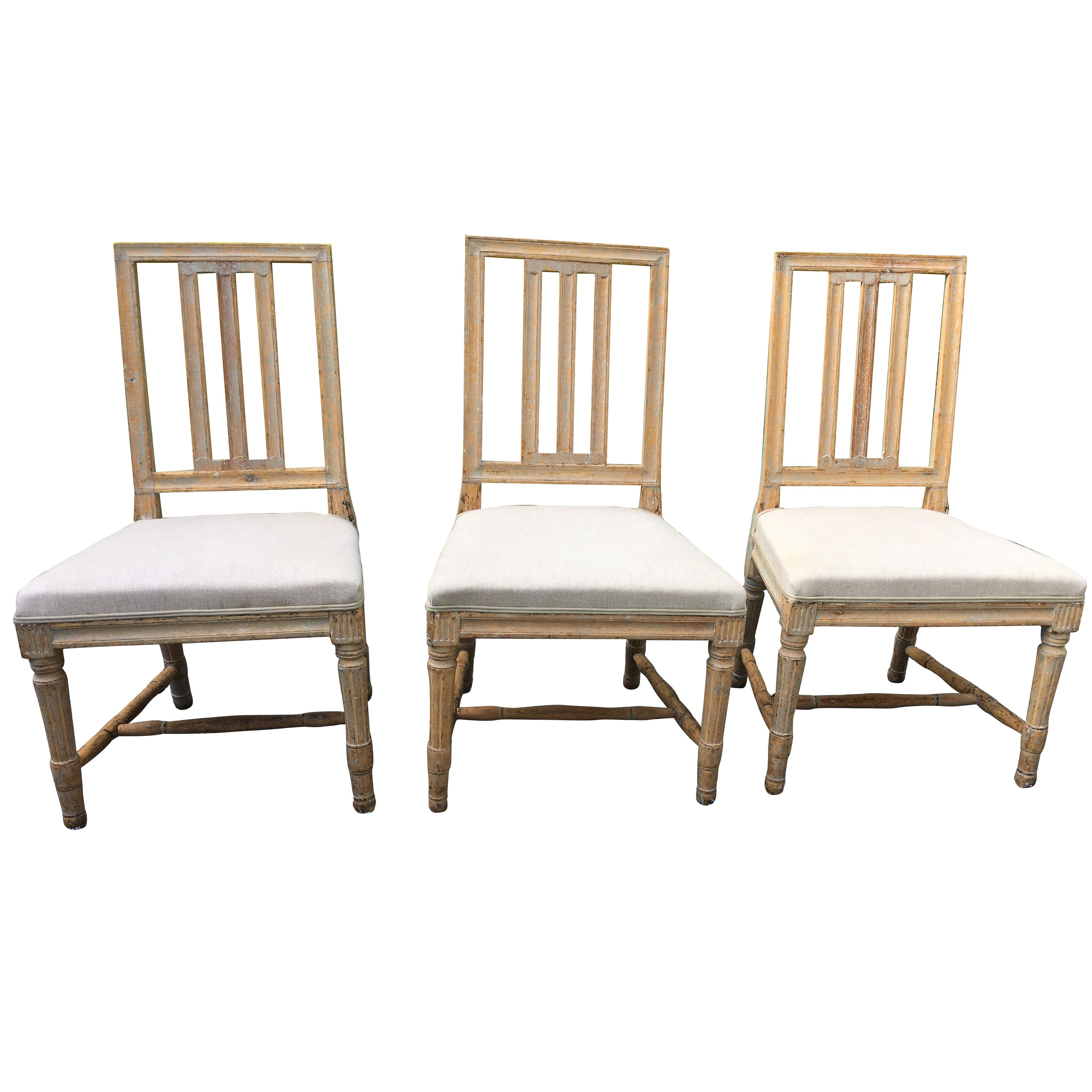Set of Three 19th Century Gustavian Chairs