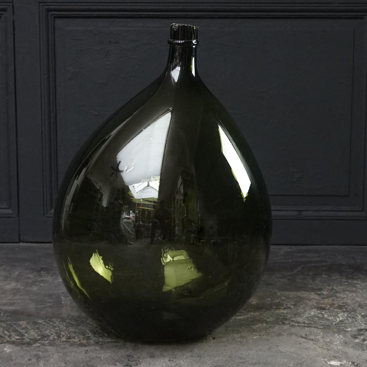 Set of Three 19th Century Italian Blown Demijohn or Damigiana Glass Bottles 2